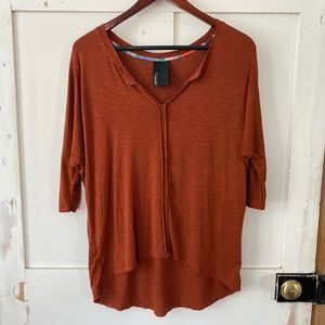 Dolan oversized slub knit raw hem v-neck